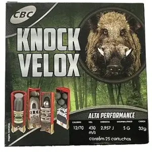 Cartucho CBC 12/70 Knock Velox SLUG 25 unidades