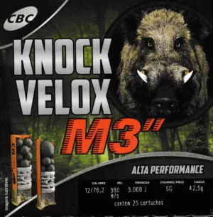 Cartucho Calibre 12 Knock Velox CH-SG M3 76,2mm