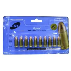 Munição 9mm Luger ETOG 124 gr CBC - 10 Unidades