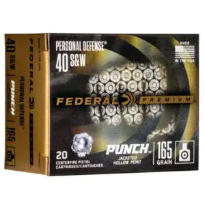 Munição Federal .40S&W JHP Punch 165gr Cx.20un Munição Federal .40S&W JHP Punch 165gr Cx.20un