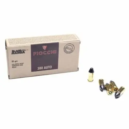 Munição Fiocchi 380 AUTO FMJTC BLACK MAMBA 85gr – Cx 50 Munição Fiocchi 380 AUTO FMJTC BLACK MAMBA 85gr – Cx 50
